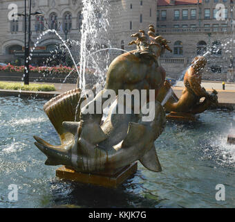 Figuren im Brunnen "Meeting of the Waters" von Carl Milles Waters Meeting Carl Milles Detail 149 Stockfoto