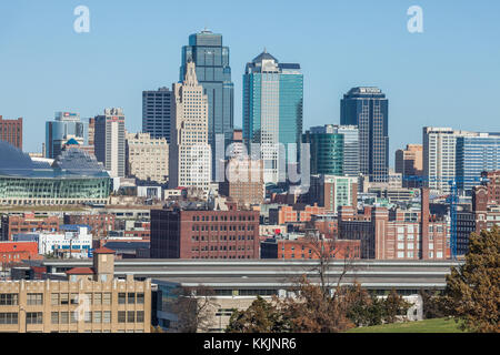 Kansas City Skyline tagsüber. Stockfoto