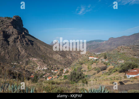 Spektakuläre Aussicht des Roque Bentayga in Gran Canaria Stockfoto