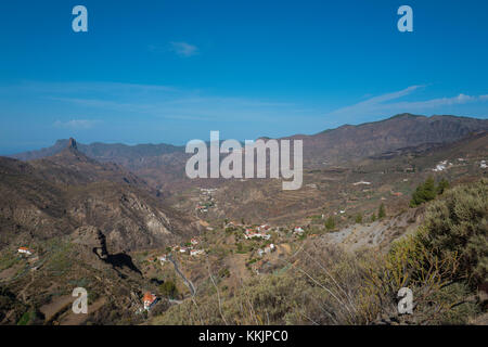 Spektakuläre Aussicht des Roque Bentayga in Gran Canaria Stockfoto