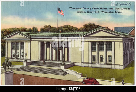 Worcester County Court House und Gen. Devens Statue, Court Hill, Worcester, Mass (75426) Stockfoto