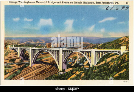 George Westinghouse Memorial Bridge and Plants on Lincoln Highway, East Pittsburg, Pa (61394) Stockfoto