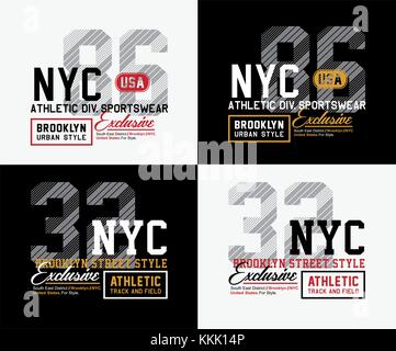 NYC-Design für den Druck auf T-Shirts, Etiketten, Postern und itc Stock Vektor