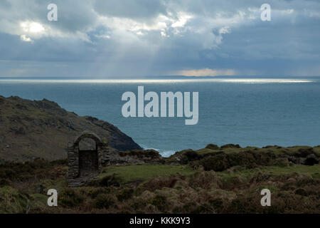 Bottalack Cornwall über das Meer zu den Scilly Isles suchen Stockfoto