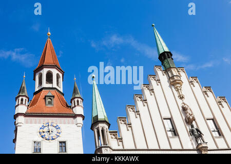 Deutschland, Bayern, München, Marienplatz, das Alte Rathaus Stockfoto