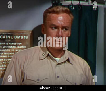 Van Johnson war ein US-amerikanischer Schauspieler, bekannt für seine Rolle in The Caine Mutiny, einem Film aus dem Jahr 1954, der das Leben der Marine während des Zweiten Weltkriegs darstellt, basierend auf Herman Wouks Roman. Stockfoto