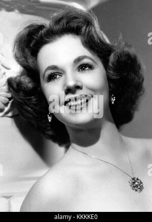 1951 ist Piper Laurie zu sehen, eine bekannte Schauspielerin, die für ihre Rollen in klassischen Filmen bekannt ist. Das Bild zeigt ihre frühe Karriere und bietet einen Einblick in das Goldene Zeitalter Hollywoods. Stockfoto