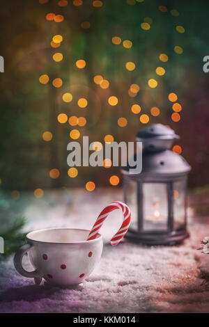 Traditionelle urlaub Zuckerstange Weihnachten stil hintergrund Stockfoto