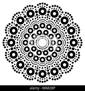 Mandala böhmischen Vektor dot Malerei, Aboriginal dot Kunst, Retro folk Design durch traditionelle Kunst aus Australien inspiriert Stock Vektor