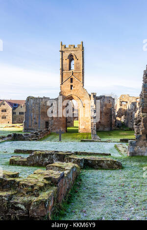 Eine frostige Herbst morgen bei den Ruinen von Mount Grace Priory, Osten Harlsey, North Yorkshire UK Stockfoto