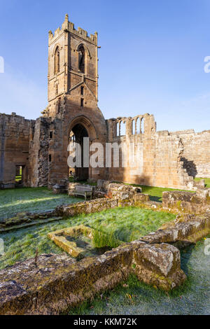 Eine frostige Herbst morgen bei den Ruinen von Mount Grace Priory, Osten Harlsey, North Yorkshire UK Stockfoto