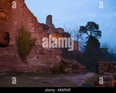 Burg altdahn Ruine, Pfälzer Wald, Rheinland-Pfalz, Deutschland, Stockfoto