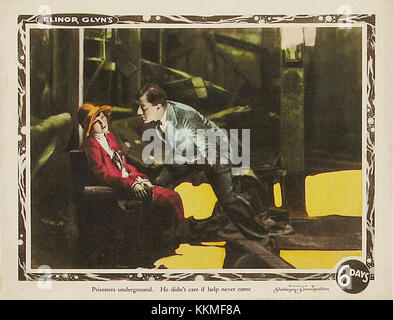 Eine Lobbykarte aus dem Film „Six Days“ aus dem Jahr 1923, ein Stummdrama über die dramatischen Ereignisse einer sechstägigen Epoche in der Geschichte, das das Wesen des Kinos des frühen 20. Jahrhunderts festlegt. Stockfoto