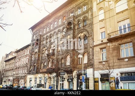 Budapest, Ungarn - 02 Januar, 2017: Klassische arhitectural Details von Budapest. Ungarn Stockfoto