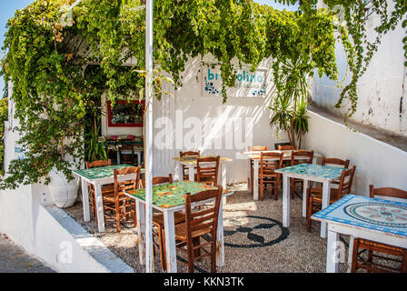 Lindos, Griechenland - 10. September 2016: Traditionelles Haus in Lindos, Rhodos, Griechenland Stockfoto