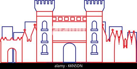 Katalonien schloss Monument, das berühmte historische Stock Vektor