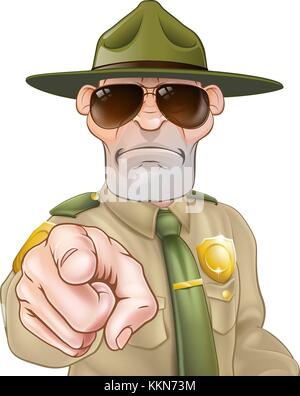 Zeigt Den Park Ranger An Stock Vektor