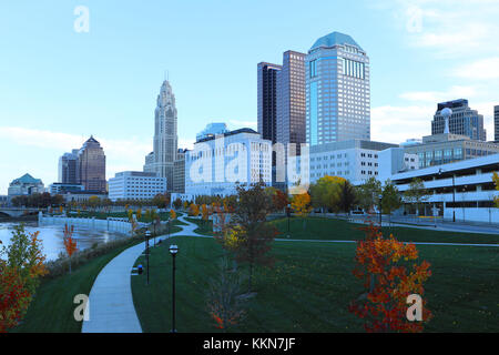 Die Columbus, Ohio Stadtzentrum an einem klaren Tag Stockfoto