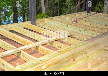 Neue Deck oder Veranda gebaut Stockfoto