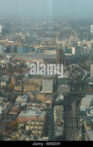 Blick auf London von der Oberseite der Shard, der britischen Hauptstadt höchste Gebäude. foto Datum: Mittwoch, 22. November 2017. Foto: Roger Garfield/al Stockfoto