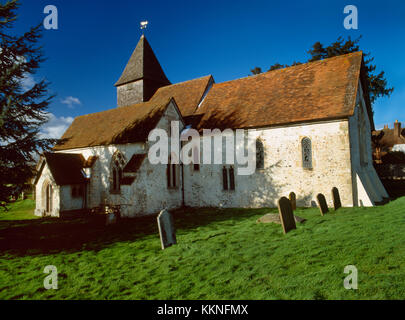 St. Maria der Jungfrau Kirche gebaut nur innerhalb der E Wand von silchester Römische Stadt, Hampshire, UK, auf der Website von zwei Romano-Celtic Tempel. Stockfoto