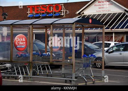 Tesco Supermarkt, Barry, South Wales, Großbritannien Stockfoto