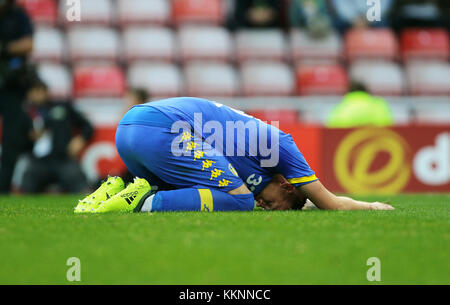 Leeds United von Pontus Jansson während der Sky Bet Championship Match im Stadion des Lichts, Sunderland Stockfoto