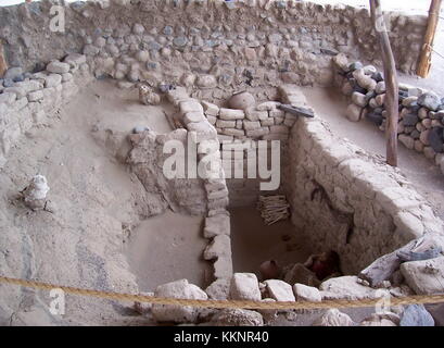 Erhaltene Mumien in einem Grab von chauchilla Friedhof in der Nähe von nazca, Peru Stockfoto