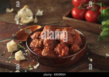 italienische Fleischbällchen mit spaghetti Stockfoto