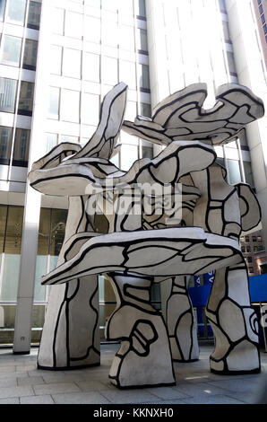 Gruppe von vier Bäumen, einem 40 Fuß-Skulptur von Jean Dubuffet, die an der Chase Manhattan Bank Plaza in Manhattan im Jahr 1972 installiert wurde. Die pi Stockfoto