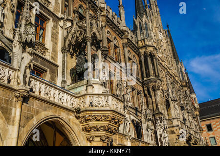 Das neue Rathaus - Neues Rathaus Marienplatz. Stockfoto