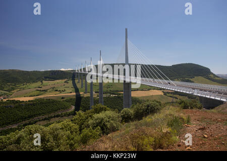 Viadukt von Millau, Millau, Frankreich Stockfoto