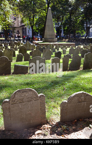 Granary Burial Ground, Tremont St, Boston, Masse Stockfoto