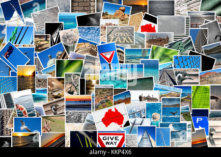 Meine eigenen Bilder aus aller Australien in einem Patchwork Stockfoto