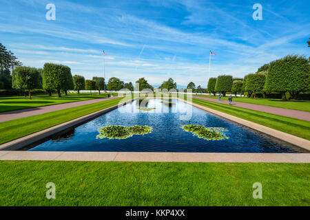 Die Normandie amerikanische Friedhof Denkmal in Colleville-sur-Mer, Normandie, Frankreich, ehrt die amerikanischen Truppen, die in Europa während des Zweiten Weltkrieges starb Stockfoto