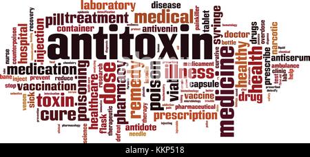 Antitoxin Wort cloud Konzept. Vector Illustration Stock Vektor