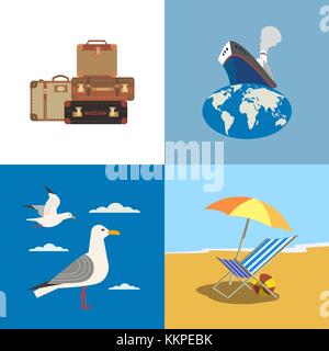Reisesymbole eingestellt. Stock Vektor