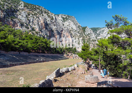 Das antike Stadion von Delphi, Griechenland Stockfoto