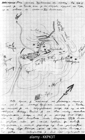 Der Titel bezieht sich auf einen militärischen Plan für einen Angriff auf Prozor, eine Stadt in Bosnien und Herzegowina. Das Ereignis könnte mit Kriegsstrategien während des Balkankonflikts der 1990er Jahre zusammenhängen. Stockfoto