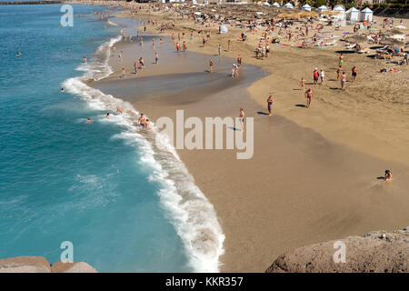 Strand Playa del Duque an der Costa Adeje, Teneriffa, Kanarische Inseln, Spanien Stockfoto