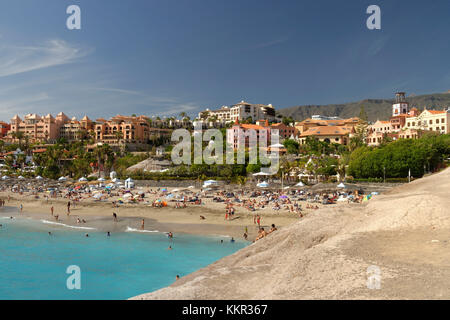 Strand Playa del Duque an der Costa Adeje, Teneriffa, Kanarische Inseln, Spanien Stockfoto