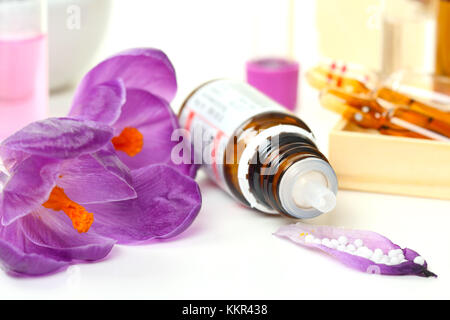 Globuli, Krokus, Safran Stockfoto