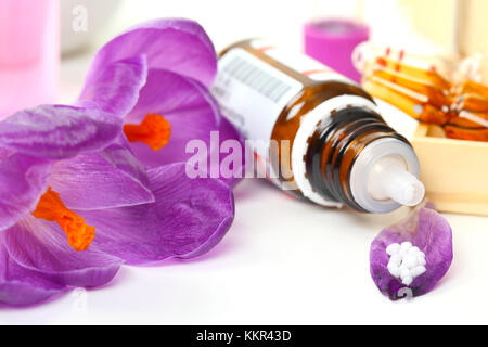 Globuli, Krokus, Safran Stockfoto