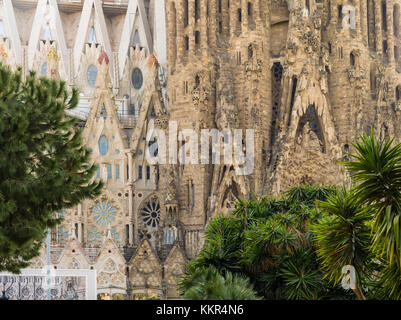 Sagrada Familia in Barcelona, teilweiser Blick Stockfoto