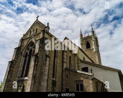 Kirche St. Martin in Vevey am Genfer See Stockfoto