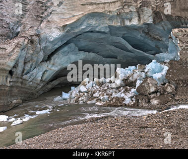 Gletschermündung der Pasterze am Großglockner, hohe Tauern, Kärnten, Osttirol, Österreich Stockfoto