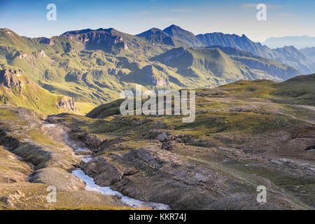 Blick Richtung Norden von hochtor, Großglockner Hochalpenstraße, Nationalpark Hohe Tauern, Österreich Stockfoto