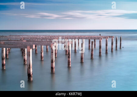 Abgebrochene Boardwalk, Ostia, Rom, Italien Stockfoto