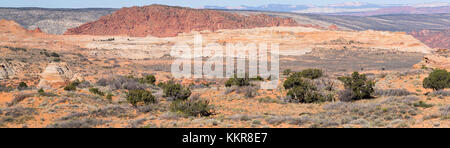 Panoramabild des entfernten Bereich als South Coyote Buttes, Paria Plateau, Vermilion Cliffs National Monument, Arizona, USA. Stockfoto