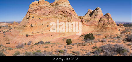 Panoramabild des entfernten Bereich als South Coyote Buttes, Paria Plateau, Vermilion Cliffs National Monument, Arizona, USA. Stockfoto